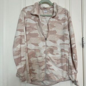 Soft Pink Camouflage Fleece Jacket Old Navy XL